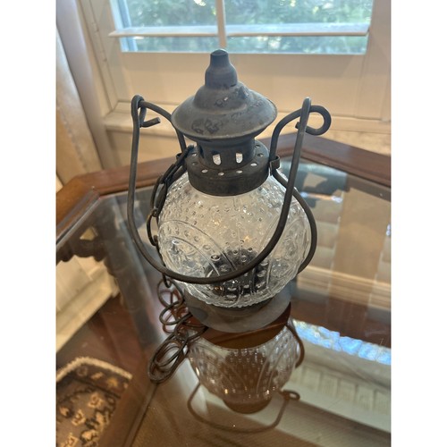 Vintage hobnail glass - glass, hanging